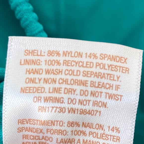 SHADE & SHORE NWOT One Piece Swimsuit High Leg Medium Coverage Teal Size Small - Picture 6 of 6